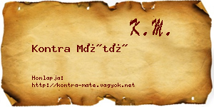 Kontra Máté névjegykártya
